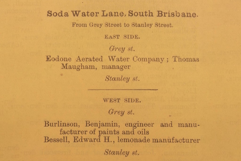 Soda Water Lane 1885